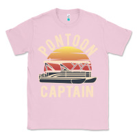 Bubblegum Pink retro pontoon captain of the boat funny river cruising gift for pontoo Classic Tee - linhVisuals