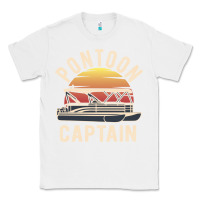 White retro pontoon captain of the boat funny river cruising gift for pontoo Classic Tee - linhVisuals