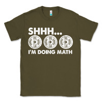 Army Green shhh i'm doing math gym funny bodybuilding weightlifting humor quote Classic Tee - linhVisuals