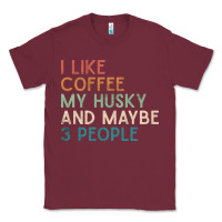 Burgundy siberian husky dog i like coffee my husky and maybe 3 people vintage d Classic Tee - linhVisuals