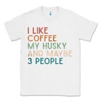 White siberian husky dog i like coffee my husky and maybe 3 people vintage d Classic Tee - linhVisuals
