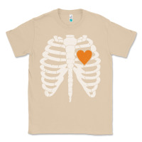 Mushroom skeleton rib case orange pumpkin heart vintage halloween anatomy costu Classic Tee - linhVisuals
