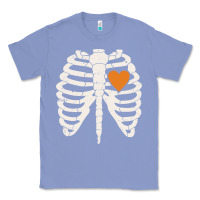 Colony Blue skeleton rib case orange pumpkin heart vintage halloween anatomy costu Classic Tee - linhVisuals