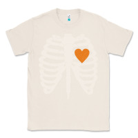 Natural skeleton rib case orange pumpkin heart vintage halloween anatomy costu Classic Tee - linhVisuals
