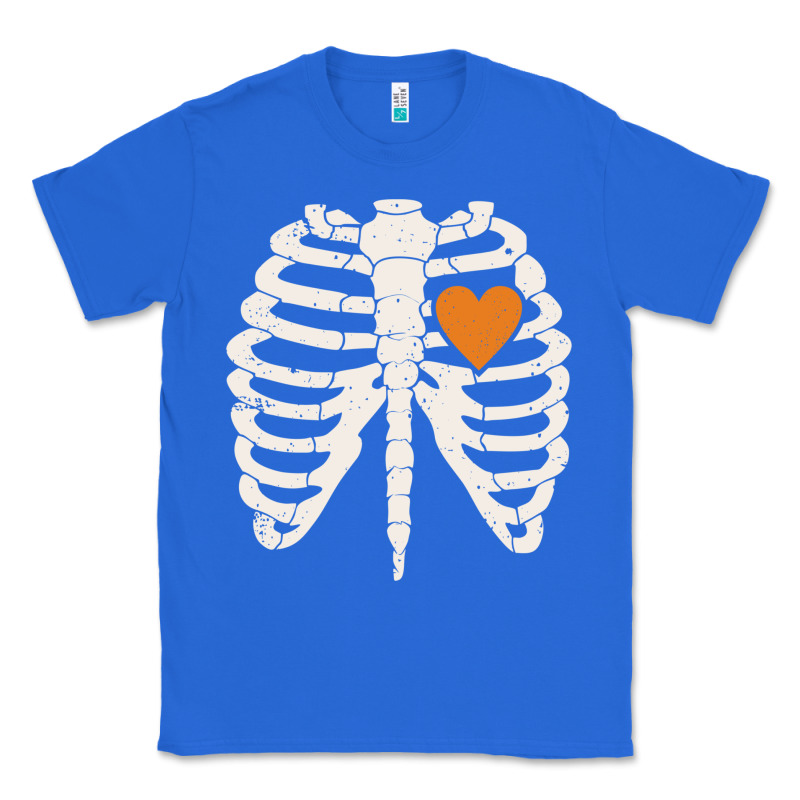 Skeleton Rib Case Orange Pumpkin Heart Vintage Halloween Anatomy Costu Classic Tee by linhVisuals | Teevron