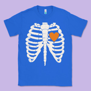 Skeleton Rib Case Orange Pumpkin Heart Vintage Halloween Anatomy Costu Classic Tee Designed By Linhvisuals