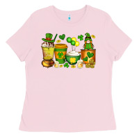 Bubblegum Pink st patrick's day coffee cups with gnome Ladies Tee - Artiststas