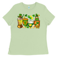 St Patrick's Day Coffee Cups With Gnome Ladies Tee | Teevron