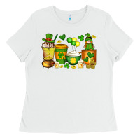 White st patrick's day coffee cups with gnome Ladies Tee - Artiststas
