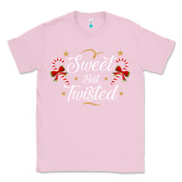 Bubblegum Pink sweet but twisted candy cane christmas humor funny and cute gifts for Classic Tee - linhVisuals