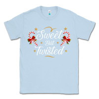 Dusty Blue sweet but twisted candy cane christmas humor funny and cute gifts for Classic Tee - linhVisuals