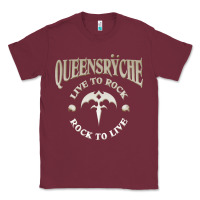 Burgundy ‘Qüëënsrÿche Live To ock Classic Tee - linhVisuals