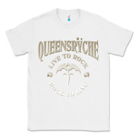 White ‘Qüëënsrÿche Live To ock Classic Tee - linhVisuals