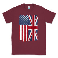 Burgundy united states with united kingdom flag mix us and uk union jack Classic Tee - linhVisuals