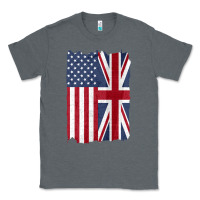 Charcoal Heather united states with united kingdom flag mix us and uk union jack Classic Tee - linhVisuals