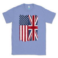 Colony Blue united states with united kingdom flag mix us and uk union jack Classic Tee - linhVisuals