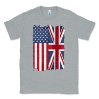 Heather Grey united states with united kingdom flag mix us and uk union jack Classic Tee - linhVisuals