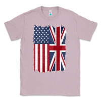 Lilac united states with united kingdom flag mix us and uk union jack Classic Tee - linhVisuals