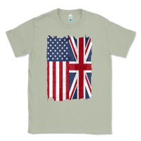 Matcha united states with united kingdom flag mix us and uk union jack Classic Tee - linhVisuals