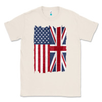 Natural united states with united kingdom flag mix us and uk union jack Classic Tee - linhVisuals