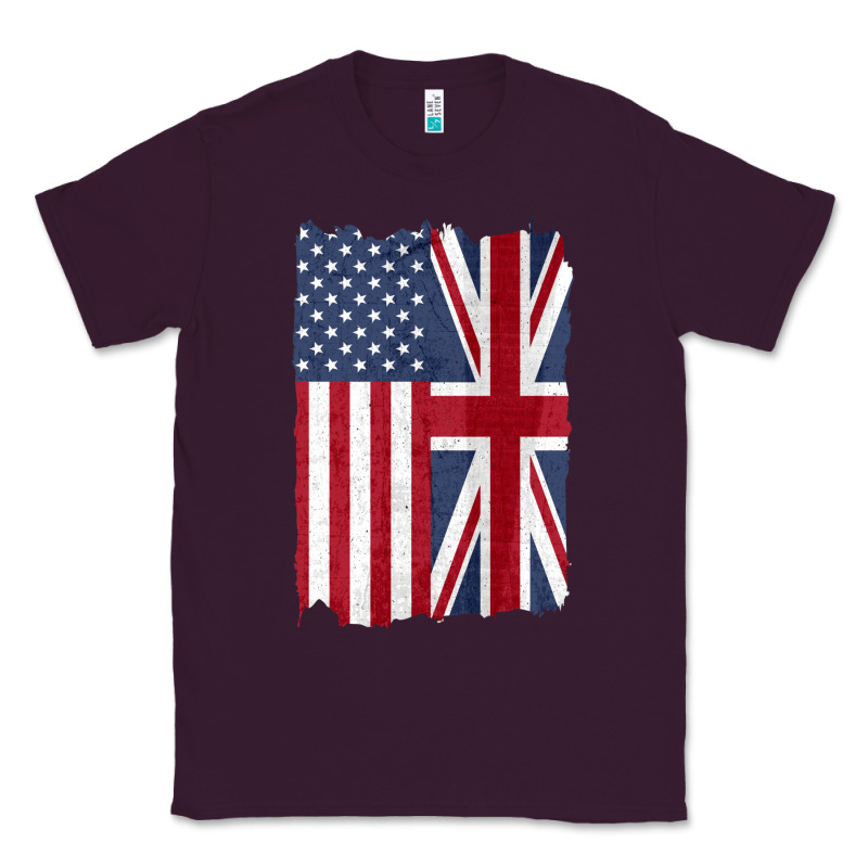 United States With United Kingdom Flag Mix Us And Uk Union Jack Classic Tee by linhVisuals | Teevron