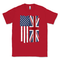 Red united states with united kingdom flag mix us and uk union jack Classic Tee - linhVisuals