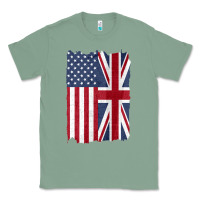 Sage united states with united kingdom flag mix us and uk union jack Classic Tee - linhVisuals