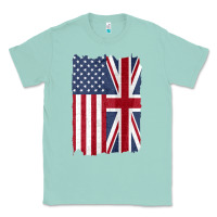 Seafoam united states with united kingdom flag mix us and uk union jack Classic Tee - linhVisuals