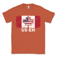 Copper us eh american canadian flag canada day leaf with usa flag inside Classic Tee - linhVisuals