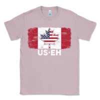 Lilac us eh american canadian flag canada day leaf with usa flag inside Classic Tee - linhVisuals