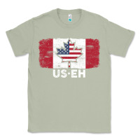 Matcha us eh american canadian flag canada day leaf with usa flag inside Classic Tee - linhVisuals