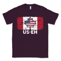 Us Eh American Canadian Flag Canada Day Leaf With Usa Flag Inside Classic Tee | Teevron