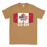 Toasted Coconut us eh american canadian flag canada day leaf with usa flag inside Classic Tee - linhVisuals