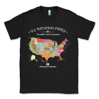 Black us national parks map colorful with all 59 national parks Classic Tee - linhVisuals