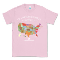 Bubblegum Pink us national parks map colorful with all 59 national parks Classic Tee - linhVisuals