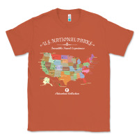 Copper us national parks map colorful with all 59 national parks Classic Tee - linhVisuals