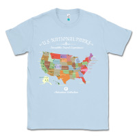 Dusty Blue us national parks map colorful with all 59 national parks Classic Tee - linhVisuals