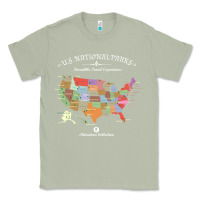 Matcha us national parks map colorful with all 59 national parks Classic Tee - linhVisuals