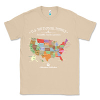 Mushroom us national parks map colorful with all 59 national parks Classic Tee - linhVisuals