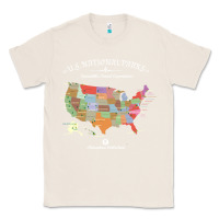 Natural us national parks map colorful with all 59 national parks Classic Tee - linhVisuals