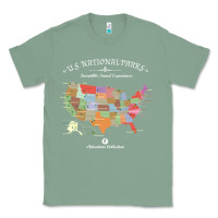 Sage us national parks map colorful with all 59 national parks Classic Tee - linhVisuals