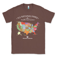 Chestnut us national parks map colorful with all 59 national parks Classic Tee - linhVisuals