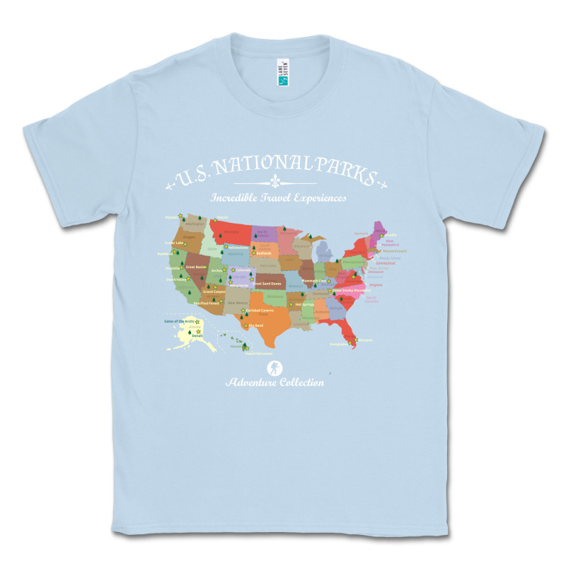 Us National Parks Map Colorful With All 59 National Parks Classic Tee by linhVisuals | Teevron