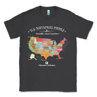 Smoke us national parks map colorful with all 59 national parks Classic Tee - linhVisuals