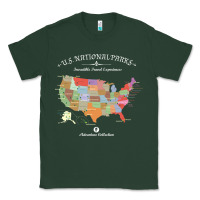 Sports Green us national parks map colorful with all 59 national parks Classic Tee - linhVisuals