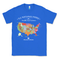 True Royal us national parks map colorful with all 59 national parks Classic Tee - linhVisuals