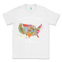 White us national parks map colorful with all 59 national parks Classic Tee - linhVisuals
