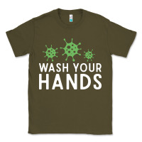 Army Green wash your hands green germs graphic Classic Tee - linhVisuals