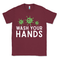 Burgundy wash your hands green germs graphic Classic Tee - linhVisuals