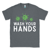 Charcoal Heather wash your hands green germs graphic Classic Tee - linhVisuals